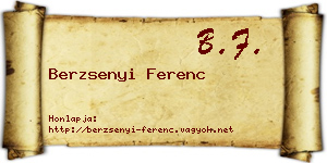 Berzsenyi Ferenc névjegykártya