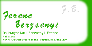 ferenc berzsenyi business card